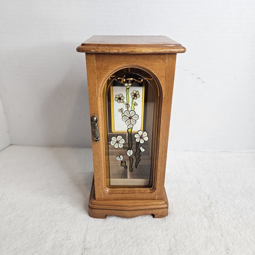 Vintage 10.5" Montgomery Ward Made By Wondercrafts Inc Stained Glass Jewelry Box